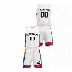 Ensemble de maillot et short de basketball blanc et noir, léger, respirant, personnalisable par sublimation, séchage rapide - Product Image 2