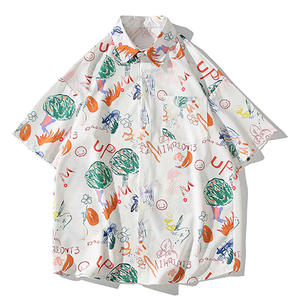 Custom Short Sleeve <b>Beach</b> Casual Printed Hawaiian <b>Shirt</b> Patterned Button up <b>Shirts</b> for <b>Men</b> - Product Image 1