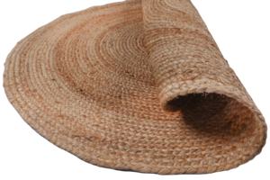 Alfombra de Yute Lisa de 6 pies, Tejida a Mano y Cosida a Máquina, con Patrón Geométrico, Pelo Mediano, Ecológica, Apta para Mascotas, Reversible y Antideslizante - Product Image 5