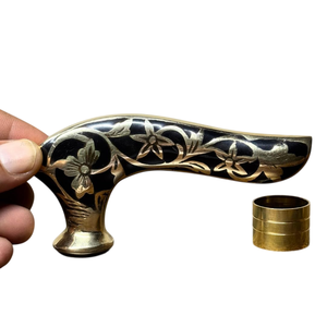 Poignée de canne de marche vintage en laiton, sculptée en forme d'animal, accessoire classique pour cannes en bois - Product Image 3