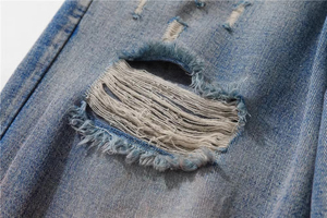 Jeans de Diseñador para Hombre BEST ROCK INTERNATIONAL, Estilo Hip Hop Pop con Estampado de Llamas, Corte Recto, 100% Algodón, Transpirables, Cintura Media, Verano, Personalizados - Product Image 5
