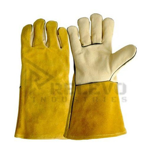 Gants de soudage en cuir pleine fleur de vachette de qualité supérieure, avec manchette de 4 pouces, pouce droit, certifiés EN420, doublés polaire, pour le soudage au tungstène - Product Image 3