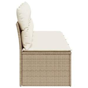 Sofá de Jardín de Cuatro Plazas con Patas Ajustables en Ratán Sintético PE Beige - Product Image 5