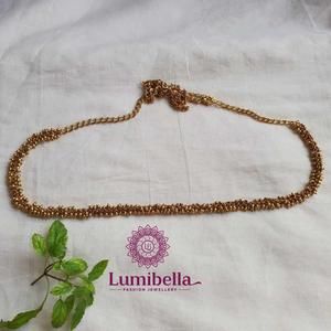 18K Gold Plated Matte Golden Pearls Hip Chain Adjustable Belly Waist Body Jewelry - Product Image 1