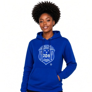 Sweat à capuche Zeta Phi Beta Premium bleu roi avec écusson brodé, en molleton, avec poche kangourou - Product Image 3