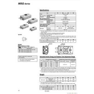 SMC Pneumatics Rotary <b>Table</b> Model MSQ10R - Product Image 1