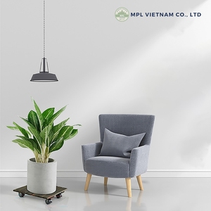 Soporte para Plantas de Madera de Acacia de Alta Calidad, Estilo Vintage, con Ruedas, Forma Cuadrada, Rotación de 360 Grados, para Hogar y Jardín, con Revestimiento de PU, para Flores/Plantas Verdes - Product Image 6
