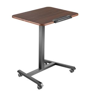 Bureau mobile réglable en hauteur 25,6 x 19 pouces avec plateau inclinable, petit ordinateur portable assis-debout sur roulettes - Product Image 1