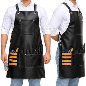 Tablier en cuir Flamia & Jabz avec plusieurs poches pour barbiers et toilettage d'animaux, style de vêtements de travail classique - Product Image 3
