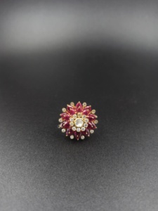 Gold Plated <b>Adjustable</b> Flower Cocktail <b>Ring</b> Wholesale | Indian Fashion Jewelry Supplier | Low MOQ | Handcrafted Statement <b>Ring</b> - Product Image 1