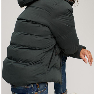 Customizable Lightweight Stand Puffer <b>Jacket</b> for <b>Men</b> Women <b>Long</b> Sleeve Zip-up Breathable Canvas Hooded High Street Winter Wear - Product Image 4