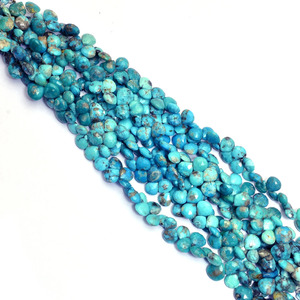 Turquoise 7mm-8mm Heart Faceted Briolette <b>Beads</b> Natural Arizona Turquoise Semi Precious Gemstone <b>Loose</b> <b>Beads</b> For Jewelry Making - Product Image 1
