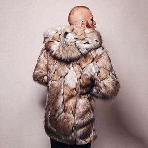 Classic 2026 <b>Mens</b> Faux Fur Coat Warm Winter Luxury Mink Fur Overcoat <b>Long</b> Windbreaker <b>Jacket</b> Faux Fur Clothing - Product Image 2