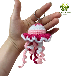 พวงกุญแจแมงกะพรุนโครเชต์หลากสี งานแฮนด์เมดจากไหมพรมนุ่ม ตุ๊กตาอะมิกุรุมิรูปสัตว์ทะเลน่ารัก ของตกแต่งกระเป๋า ของขวัญสำหรับเด็กผู้หญิง - Product Image 5