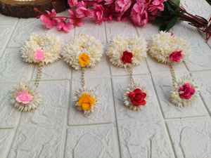 กำไลดอกไม้กัจรา, สายรัดข้อมือสำหรับงานแต่งงาน, เมห์นดี, ฮัลดี, เพื่อนเจ้าสาว, เครื่องประดับผมกัจราสำหรับงานแต่งงานดอกมะลิ, ของชำร่วยงานนิกะฮ์และอีด - Product Image 4