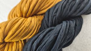 Handmade Recycled <b>100</b>% Cotton Sari <b>Silk</b> Ribbon Cords Coated Eco-Friendly Braided Cord <b>Yarn</b> Boho DIY Craft Supplies for Shoes - Product Image 3