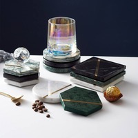 Ensemble de dessous-de-verre en marbre écologiques pour la maison, les restaurants, les cafés et les hôtels – Élégants tapis décoratifs pour boissons disponibles à la vente