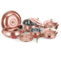 Casserole en cuivre de qualité supérieure avec finition martelée et poignée dorée, poêle à frire durable antiadhésive pour la cuisson des casseroles
