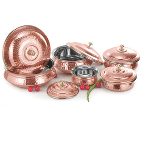 Premium Copper Sauce <b>Pan</b> with Hammered Finish and Golden Handle Durable Non-Stick Frying <b>Pan</b> for Cooking Casserole - Product Image 4