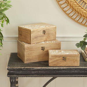 Aaliyan Impex Decorative Wooden Storage <b>Box</b> for Jewelry Coins Gifts Personal <b>Treasures</b> with Vintage Rustic Home Decor Style - Product Image 4