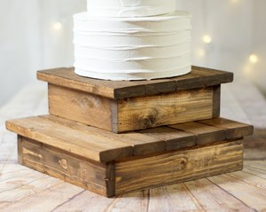 Mango Wood Square <b>Cake</b> <b>Stand</b> Wedding Decor Wooden Riser Box Tray Cupcake Baby Bridal Shower Table <b>Set</b> for birthday party event - Product Image 4