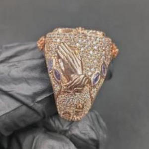 Bague Statement en Argent Sterling 925, Sertie de Moissanite Micro-Pavée, Style Hip-Hop, Bijou de Fiançailles pour Rappeur - Product Image 3