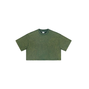เสื้อยืดผ้าฝ้ายทอสีชมพูฟอกย้อมสไตล์วินเทจ 100% เป็นมิตรกับสิ่งแวดล้อม พิมพ์โลโก้ตามสั่ง ทรงหลวม สั้น สำหรับผู้หญิง ใส่ได้ในฤดูร้อน - Product Image 2