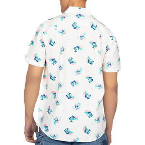 Vente en gros de nouvelles chemises hawaïennes respirantes pour hommes, à séchage rapide, imprimées plage, à manches courtes - Product Image 3