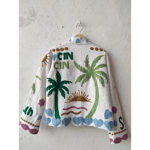 Veste bohème Suzani brodée pour femmes, veste en coton pour femmes, veste à broderie florale - Product Image 4