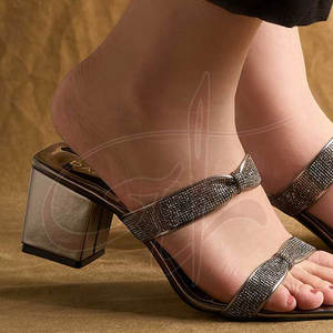 Escarpins à talons carrés hauts, à enfiler, à double bride, pour l'extérieur, en similicuir léger, pour mariage, tendance mode, haute qualité - Product Image 6