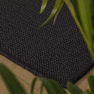 Black Handwoven Jute Area Rug Minimalist Neutral Black Jute Living Room Rug Modern Scandinavian Bedroom Carpet Soft Floor Decor - Product Image 2