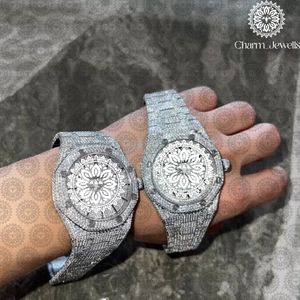 Charm_Jewells Luxury Women's <b>Diamond</b> Encrusted Stainless Steel Analog Quartz <b>Watch</b> Round Case 40mm Folding Clasp - Product Image 1