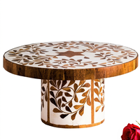Table basse artisanale en nacre avec motif feuille, vente en gros, personnalisable OEM ODM, DECORYUG