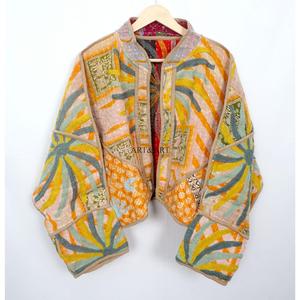 Handmade Floral Embroidered Kantha <b>Jacket</b> for Women Japanese Style Winter Coat Cotton Kantha <b>Jacket</b> Kantha Short <b>Jacket</b> - Product Image 1