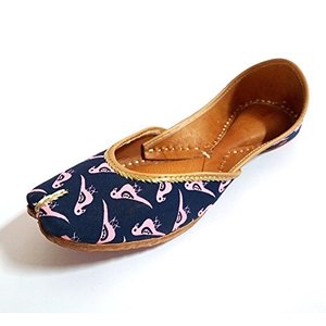 Chaussures Khussa fantaisie antidérapantes de haute couture, design personnalisé, pantoufles Punjabi Jutti, tongs plates, Khussa d'intérieur pour femmes - Product Image 3