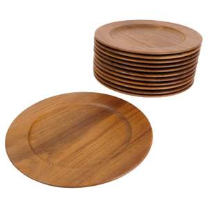 Assiette de présentation ronde en bois perlé de 13 pouces, style rustique en bois de manguier, plateau décoratif pour service, décoration de table de mariage, assiette de dîner - Product Image 4
