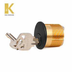 Cylindre de serrure à mortaise 28 mm KW, rainure plate, laiton massif noir, pour porte d'entrée - Product Image 5