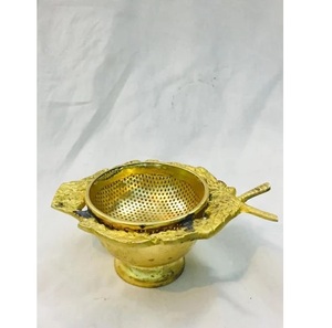 Infuseur à thé portable en laiton avec manche en bois pour feuilles de thé en vrac, disponible au prix de gros directement de l'usine indienne - Product Image 4