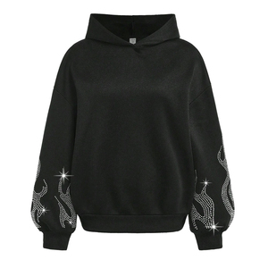 Sweat-shirt doux pour femmes en coton molletonné à col rond, personnalisable avec logo, style décontracté, streetwear, vêtements d'hiver - Product Image 2