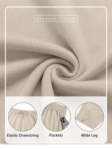 Pantalones Deportivos para Mujer, Corte Holgado, Ligeros, Transpirables, Pierna Ancha, Corte Recto, con Bolsillos Laterales - Product Image 5