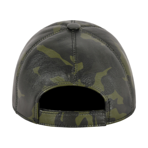 Custom Genuine Napa Leather Camouflage Baseball Cap Unisex Camo Printed Leather Sports Cap Adjustable Real Leather Hat Wholesale - Product Image 2