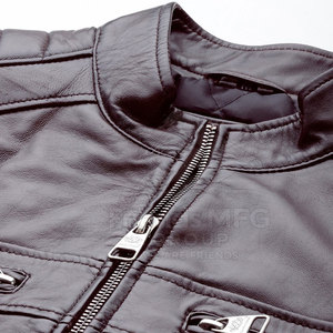 Veste en cuir de vachette professionnelle personnalisée 2026 avec logo frontal, respirante, pour homme, idéale pour l'hiver - Product Image 5