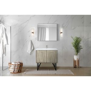 Rustic Acacia <b>Bath</b> Vanity with 36 In. W X 20 In. D Cultured Marble Top and <b>Brushed</b> Nickel Faucet Set 36-Inch Bathroom Vanities - Product Image 3