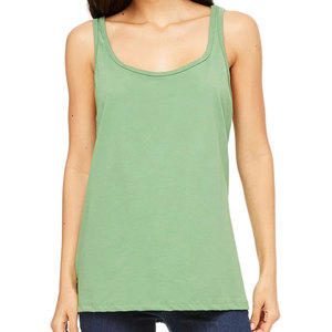 Hot Selling Latest Style Casual Women Tank <b>Top</b> 100% Cotton Canvas Breathable Quick Dry Gym Fitness Wear Front Logo - Product Image 1
