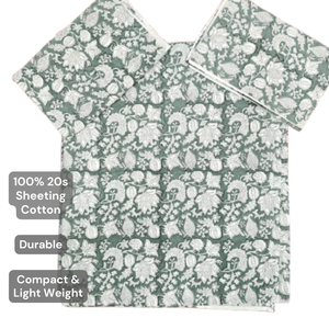 Premium Hand Block Printed Classic Pure Cotton 3-Piece <b>Bedding</b> <b>Set</b> King Size Soft Durable Machine Washable Eco Friendly - Product Image 4