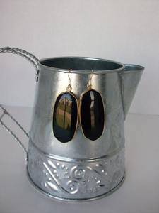 ต่างหูอาร์ตเดโคประดับออนิกซ์สีดำเงินสเตอร์ลิงชุบทองคำสีกุหลาบสำหรับงานแต่งงานและงานเทศกาล - Product Image 4