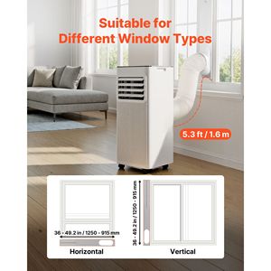 Condizionatore d'Aria Portatile da 8000 BTU con Pannello Touch LED e Telecomando 3-in-1 ASHRAE (5000 BTU SACC) per Tipi di Spine AU UK US - Product Image 3