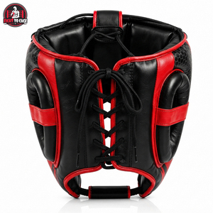 Protège-tête de boxe en cuir PU léger et écologique de qualité supérieure, couleur noir et rouge, service OEM/ODM, impression de logo personnalisée - Product Image 5