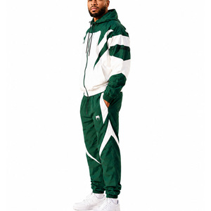 Ensemble survêtement coupe-vent léger pour homme : sweats à capuche zippés personnalisés et pantalons de survêtement en nylon - Product Image 3