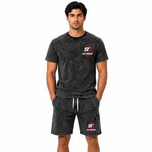 Ensemble de t-shirts en coton noir pour homme FIVE THREADS, col rond, imprimé, décontracté, respirant, manches courtes, vêtements d'été - Product Image 1